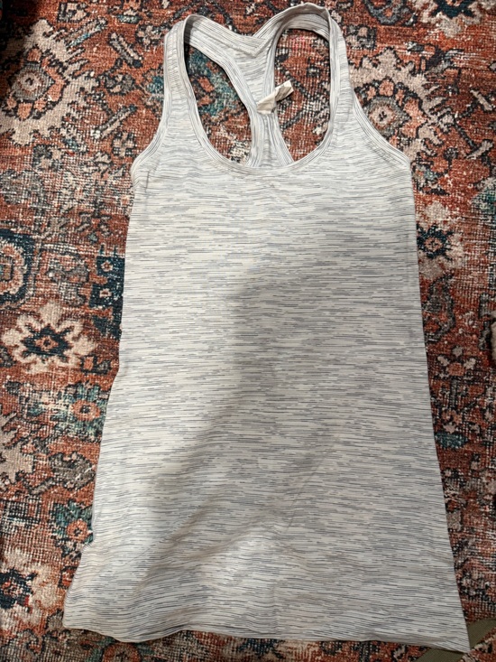 lululemon athletica Tops - lululemon athletica Light Heather Gray White Tank